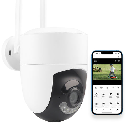 4MP Outdoor Security Camera, Dual-Band 2.4G/5G WiFi Smart Camera with Smart Life App, Pan/Tilt Auto Tracking, Human Motion Detection, Two-Way Audio, IR Night Vision, TF Card & Cloud Storage, IP66 Waterproof Home Surveillance Camera for Outdoor Home Safety