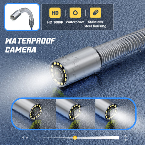 Sewer Camera with 512Hz Locator, Pipeline Inspection Camera with 7inch Monitor and 98ft/30m Cable, IP68 Waterproof DVR Recording with 32GB SD Card for Sewer Line, Home, Duct Drain Plumbing