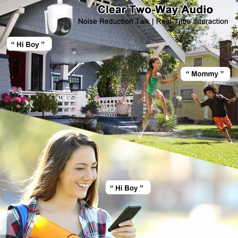4MP Outdoor Security Camera, Dual-Band 2.4G/5G WiFi Smart Camera with Smart Life App, Pan/Tilt Auto Tracking, Human Motion Detection, Two-Way Audio, IR Night Vision, TF Card & Cloud Storage, IP66 Waterproof Home Surveillance Camera for Outdoor Home Safety