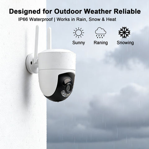 4MP Outdoor Security Camera, Dual-Band 2.4G/5G WiFi Smart Camera with Smart Life App, Pan/Tilt Auto Tracking, Human Motion Detection, Two-Way Audio, IR Night Vision, TF Card & Cloud Storage, IP66 Waterproof Home Surveillance Camera for Outdoor Home Safety