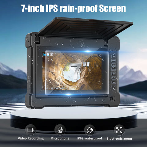 7inch Sewer Pipe Inspection Camera Drain Sewer Pipeline Industrial Endoscope DVR Video Recording 20M Cable