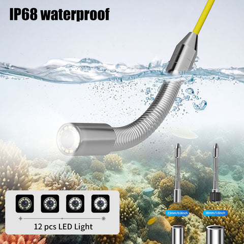 7inch Sewer Pipe Inspection Camera Drain Sewer Pipeline Industrial Endoscope DVR Video Recording 20M Cable