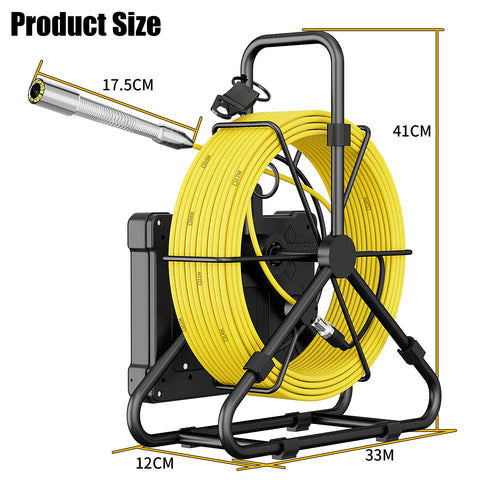 7inch Sewer Pipe Inspection Camera Drain Sewer Pipeline Industrial Endoscope DVR Video Recording 20M Cable